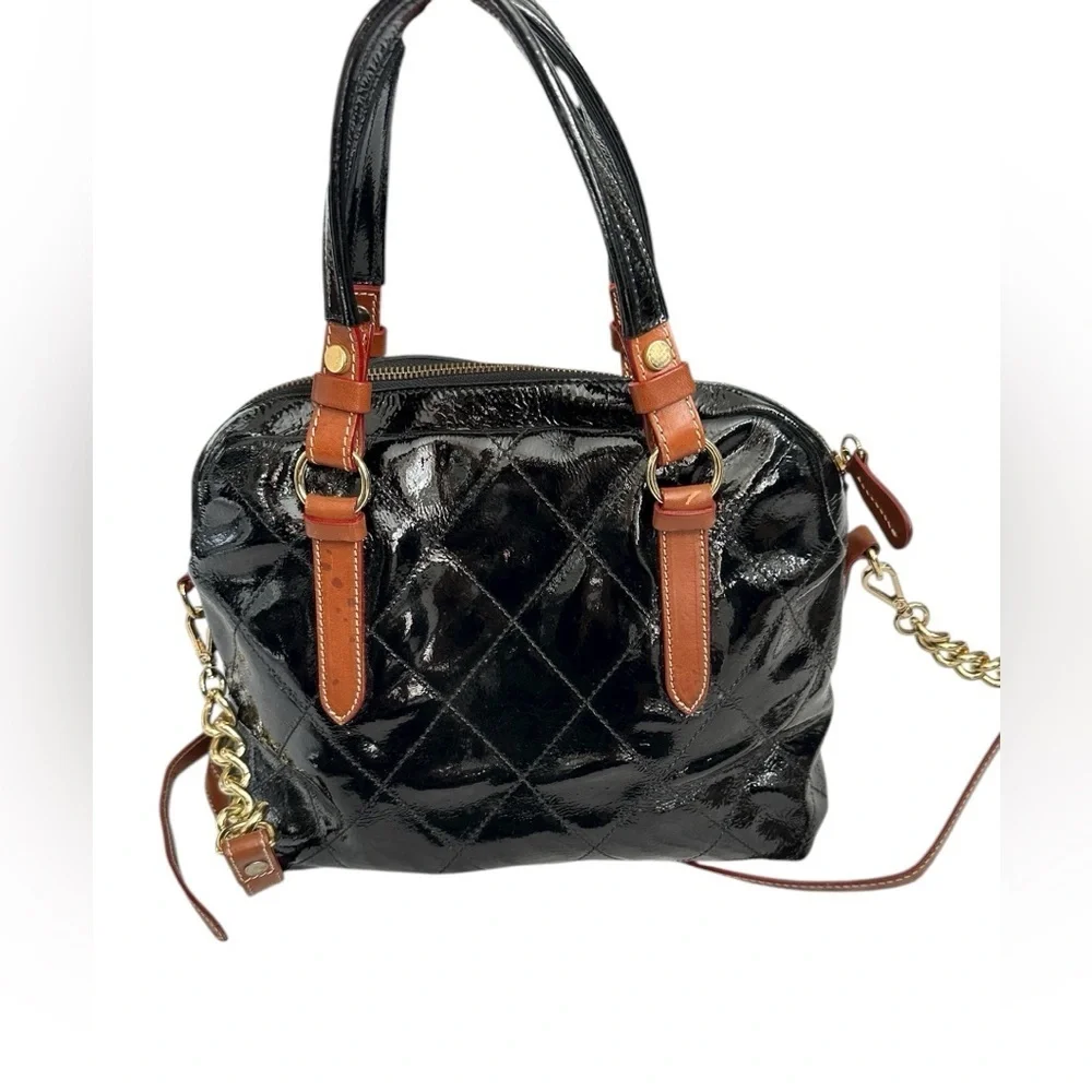 Cavalcanti handbag Black Quilted Leather Red Polka dot Brown Leather